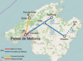 Spain Mallorca Island Railway Network
