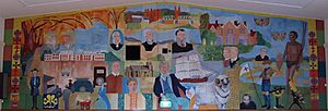 St John mural in the hall of the St John the Baptist Church, Reid, Canberra