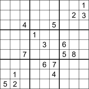 Sudoku Puzzle (a symmetrical puzzle with 17 clues) R4