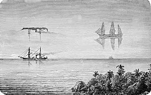 Superior mirage of the boats painting