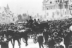 THEODOR HERZL'S FUNERAL IN VIENNA, 7.7.1904. הלוויתו של חוזה המדינה תיאודור הרצל בווינה - 1904.7.7