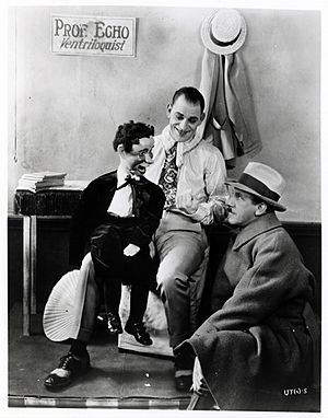 The Unholy Three (1925 film). M-G-M studios, directed by Tod Browning L to R Lon Chaney, Tod Browning