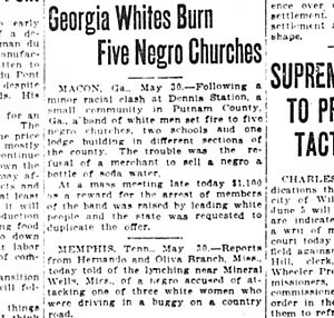 The Wheeling Intelligencer coverage of the 1919 Putnam County, Georgia, arson attack.jpg
