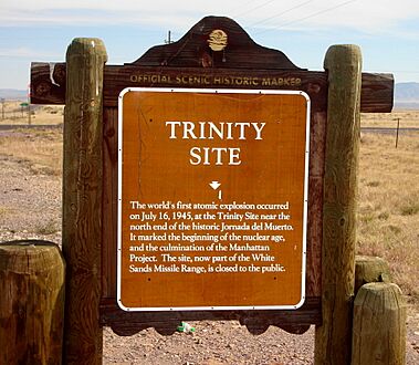 TrinitySiteHistoricalMarkerHighwaySign