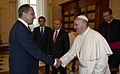 Vladimir Putin with Franciscus (2015-06-10) 1
