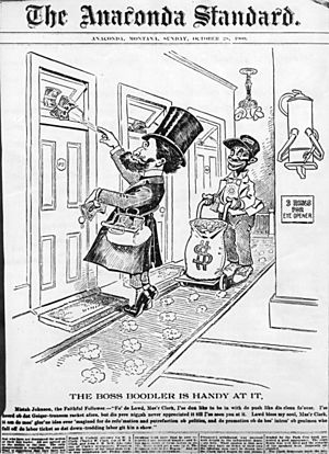 William A. Clark - The Anaconda Standard political cartoon 28 Oct 1900