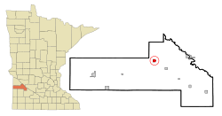 Location of Clarkfieldwithin Yellow Medicine County, Minnesota