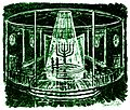 שרטוט שצירף בנו אלקן לתדפיס שהכין על מנורת הכנסת