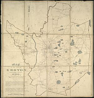 1831 A map of the town of Groton, Middlesex County, Mass, by Caleb Butler, Pendleton's Lithography, from the Digital Commonwealth - commonwealth 1257bd171r