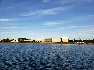 2019-08-15 RecPlex from North Side Lake Andrea (2)