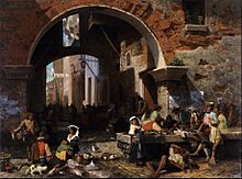 Albert Bierstadt - Roman Fish Market. Arch of Octavius - Google Art Project