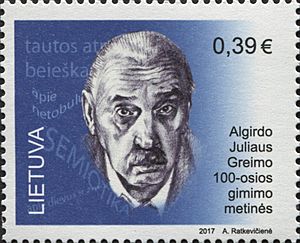 Algirdas Julien Greimas 2017 stamp of Lithuania