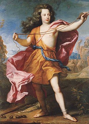 Anthoni Schoonjans - Portrait of crown prince Frederick William as David with a sling