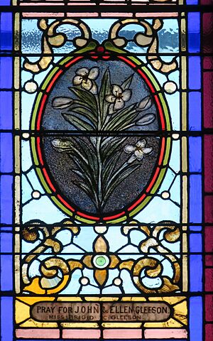 Basilica of Sts. Peter & Paul (Chattanooga, Tennessee) - stained glass, lillies