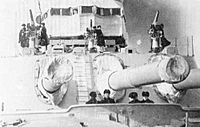 Battleship Marat 12-inch bow triple turret