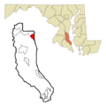 Calvert County Maryland Incorporated and Unincorporated areas Chesapeake Beach Highlighted