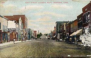 Cherokee Iowa 1909 Main Street Looking West