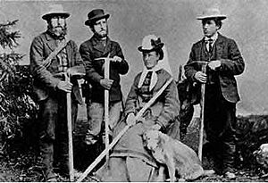 Christian Almer, Ulrich Almer, Meta Brevort, William Coolidge vers 1874