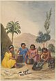 Cleaning the kalo, Sandwich Islands, 1852, watercolour by James Gay Sawkins
