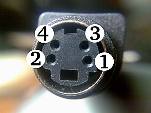 Close-up of S-video female connector