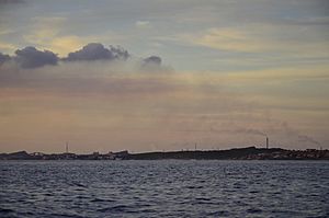 Cloud formation from refinery in Curacao