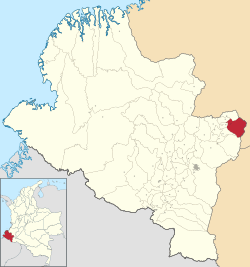 Location of the municipality and town of La Cruz, Nariño in the Nariño Department of Colombia.