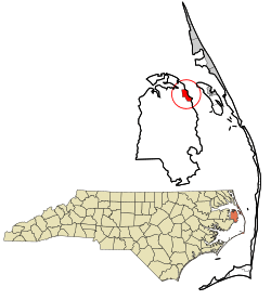 Location in Dare County and the state of North Carolina.
