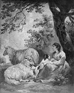 David Brown, A Shepherdess with Sheep