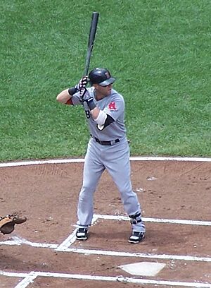 Dustin Pedroia at the bat