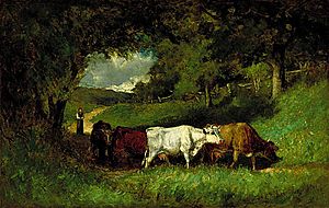 Edward Mitchell Bannister's painting 'Driving Home the Cows'