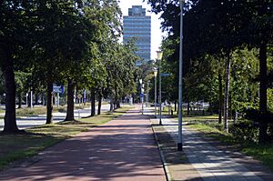 Erasmusgebouw Erasmusplein 1 Radboud Universiteit Nijmegen gezien vanaf Heyendaalseweg