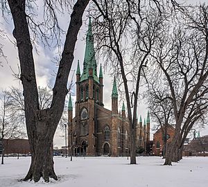 Exterior (full church), Our Lady of the Assumption, Windsor, Ontario