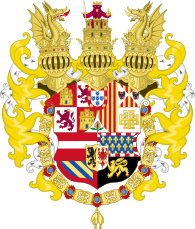 Full Ornamented Coat of Arms of Philip III and Charles V of Naples (1650-1700).svg
