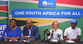 Helen Zille and DA leaders at press conference (October 2019)