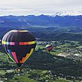 Hot air balloons flying in Seattle Washington