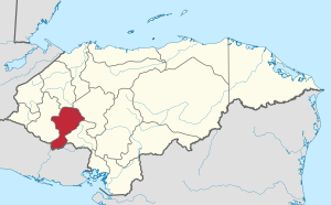 Location of Intibucá in Honduras