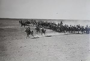 Israel in World War I - Ottoman cavalry unit during World War I frontal assault H OP 036