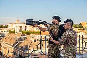 Italian Army - 17th Anti-aircraft Artillery Regiment "Sforzesca" troops with CPM-Drone Jammer