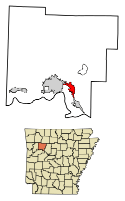 Location of Lamar in Johnson County, Arkansas