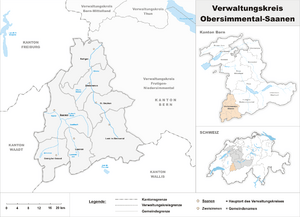 Karte Verwaltungskreis Obersimmental-Saanen 2010