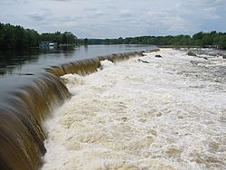 Pawtucket Falls when flooded in May 2006