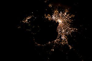 Melbourne at night from the International Space Station