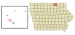 Location of Mitchell, Iowa