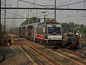 NEC train 3967 passing through Rahway station, June 2007