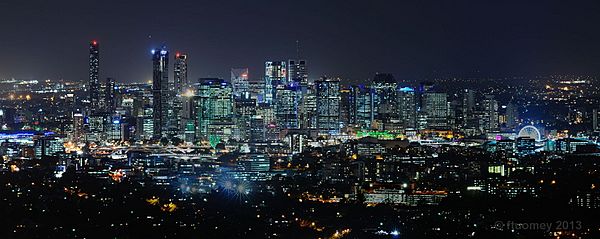 Night skyline of Brisbane, Queensland, Australia