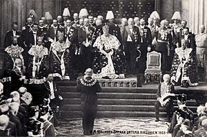 Oscar II of Sweden opens Parliament 1905