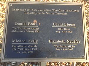 Plaque at War correspondents Memorial Gathland State Park