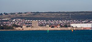 Portchester Castle from seawards