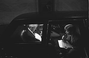 President Bill Clinton prepares for 1994 SOTU with George Stephanopoulos