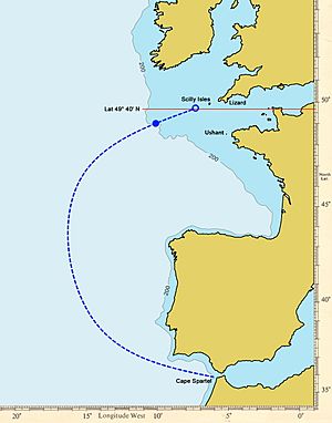 Scilly naval disaster 1707 Track